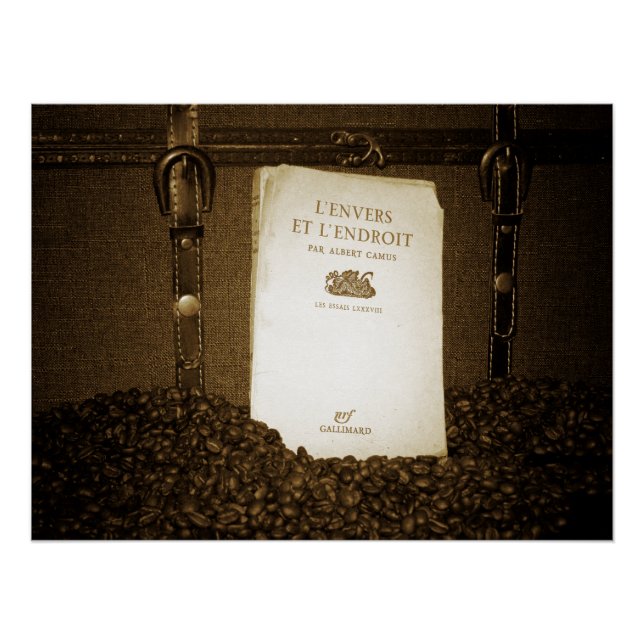 Kaffeebohnen und Buch Poster (Vorderseite)