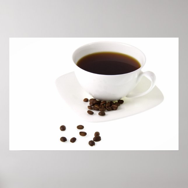 Kaffeebohnen und Kaffee Poster (Vorne)