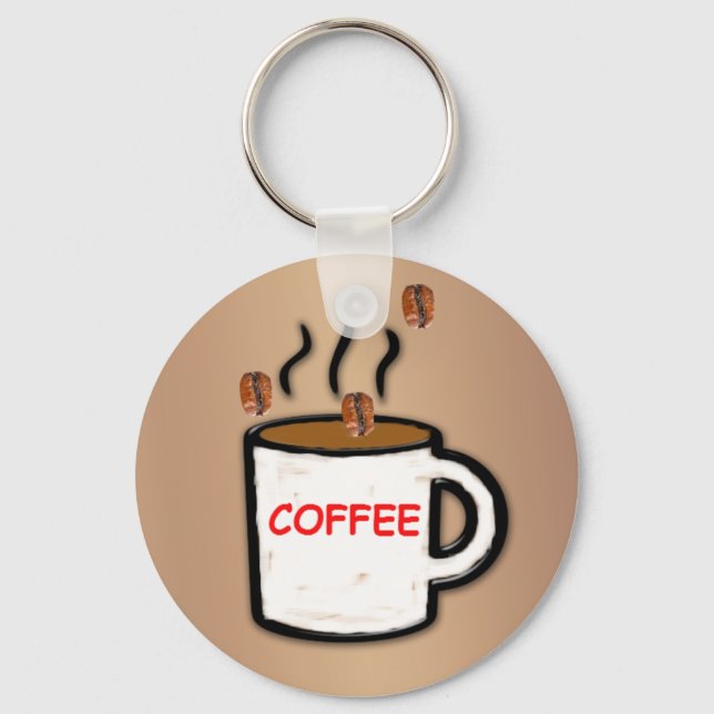 Kaffeebohnen und Tasse Schlüsselanhänger (Vorderseite)