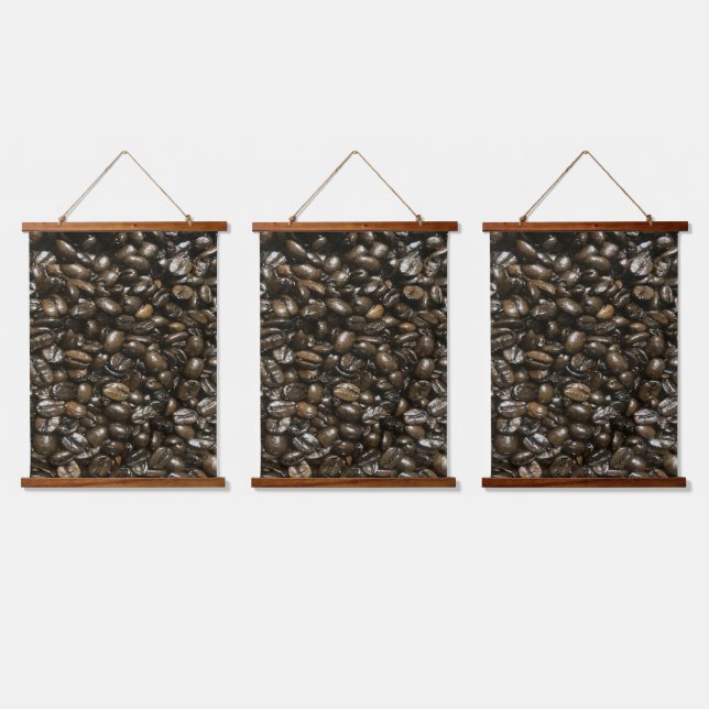 Kaffeebohnen Wandteppich Mit Holzrahmen (Dreifach)