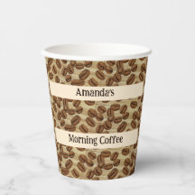 Kaffeebohnen Wasserfarbmuster Personalisiert