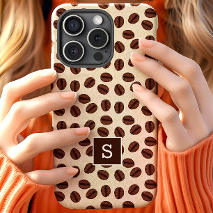 Kaffeebohnen-Wirbelmuster-Monogramm Case-Mate iPhone Hülle