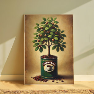 Kaffeebohnenbaum-Plakat   Espresso-Liebhaber-Wandk Poster