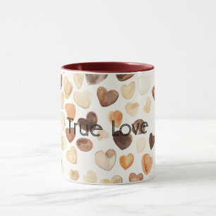 Kaffeebohnenherzen mit Creme Tasse