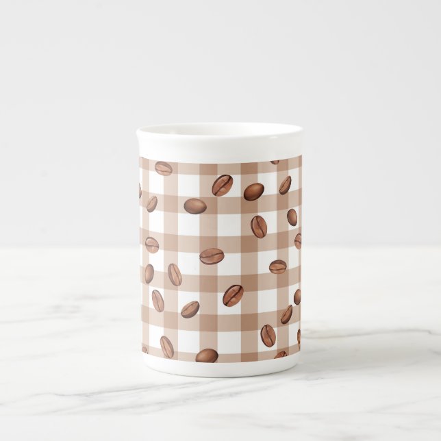 Kaffeebohnenmuster Prozellantasse (Vorderseite)