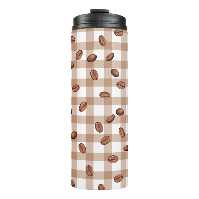 Kaffeebohnenmuster Thermosbecher (Vorderseite)