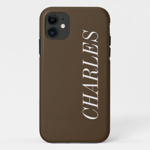 Kaffeebräse Farbe Solid Minimalistischer Name Case-Mate iPhone Hülle
