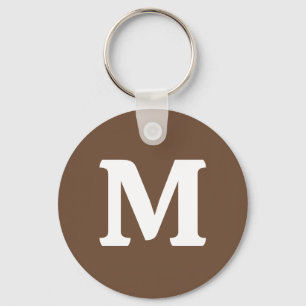Kaffeebräse Farbe Solid   Monogramm Schlüsselanhänger