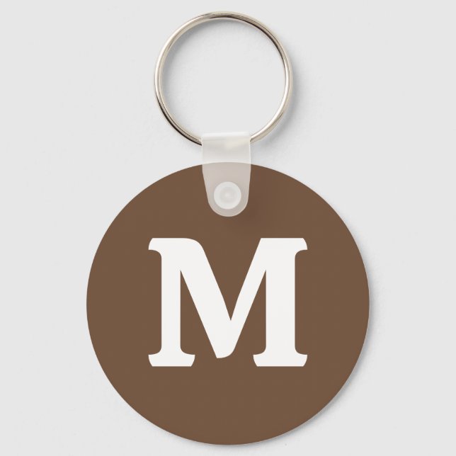 Kaffeebräse Farbe Solid | Monogramm Schlüsselanhänger (Vorderseite)