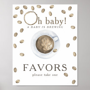 Kaffeebrauen-Baby-Shower-Geschenke Poster