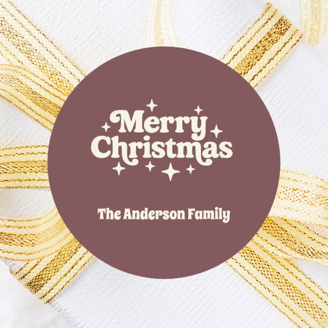 Kaffeebräune Sahne Frohe Weihnachtsgeschmack Runder Aufkleber (Von Creator hochgeladen)