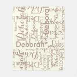 Kaffeebräune Untertöne Namen auf Elfenbeincreme Fleecedecke