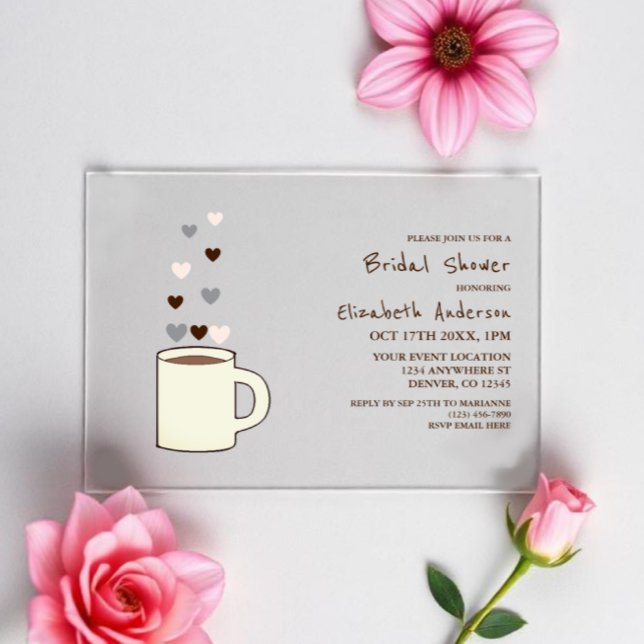 Kaffeebrautabschiedsparty Acryleinladungen (Von Creator hochgeladen)
