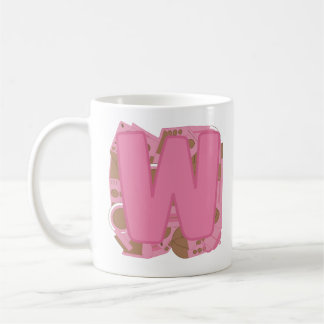 Kaffeebuchstabe W: Monogramm Anfangsbuchstabe Kaffeetasse