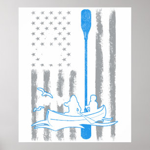 Kaffeecanoeing- Vintage USA Amerikanische Flagge f Poster