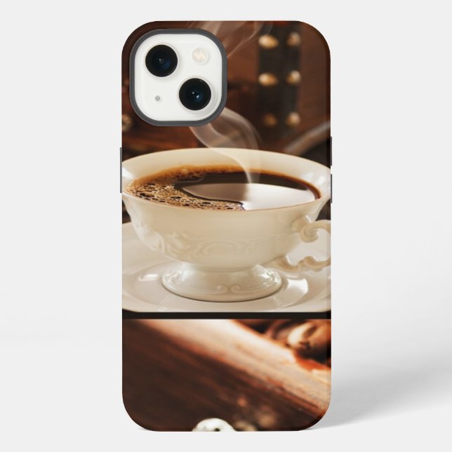Kaffeecollage iPhone Hülle (Rückseite)