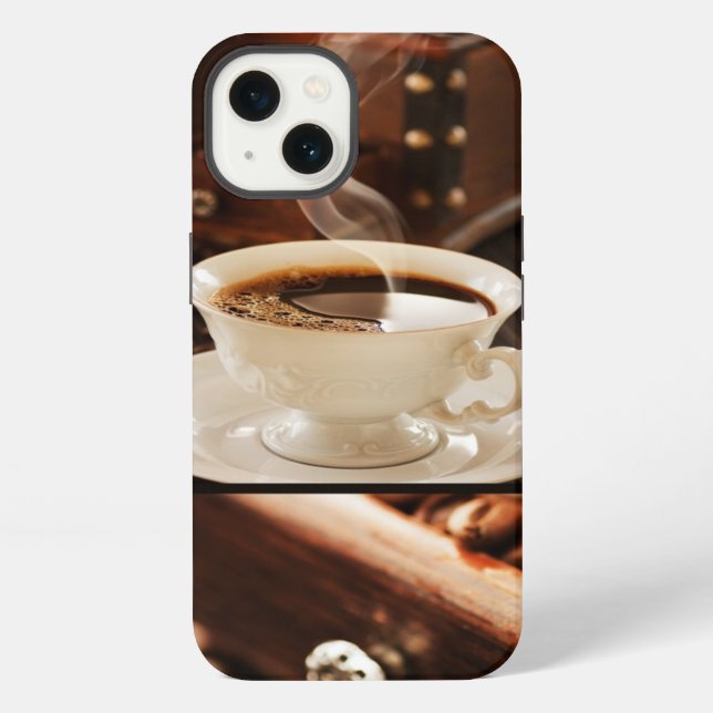 Kaffeecollage iPhone Hülle (Rückseite)