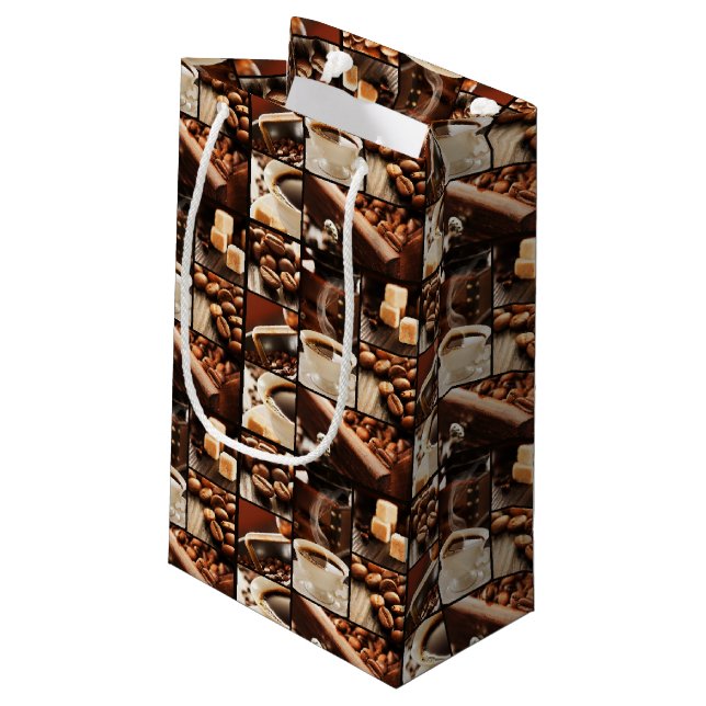 Kaffeecollage Kleine Geschenktüte (Rückseite Schrägansicht)