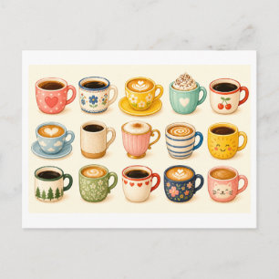 Kaffeecollage Postkarte