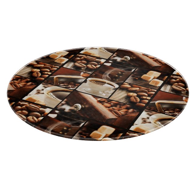 Kaffeecollage Schneidebrett (Ecke)