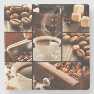 Kaffeecollage Steinuntersetzer