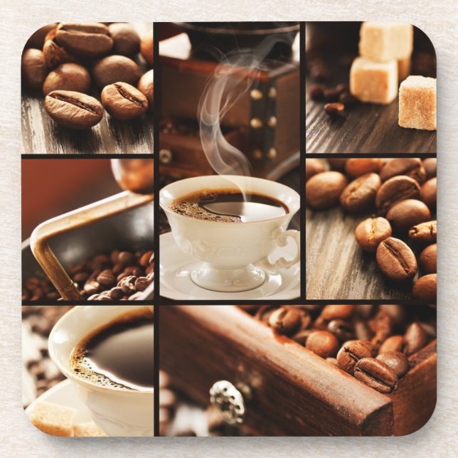 Kaffeecollage Untersetzer (Vorderseite)
