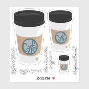 Kaffeecup Vinyl Stickers und Phrasen Aufkleber
