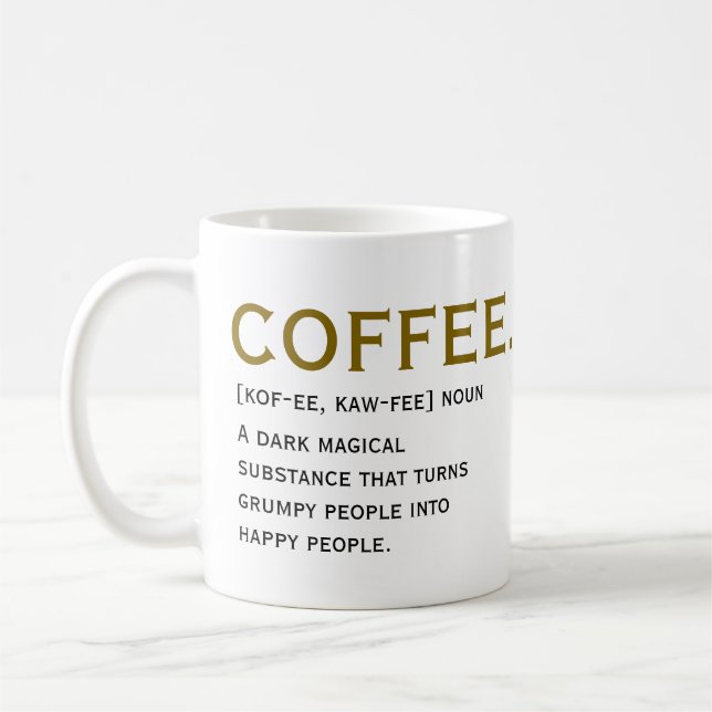 Kaffeedefinition – Lustiges Wörterbuch-Style  Kaffeetasse (Links)