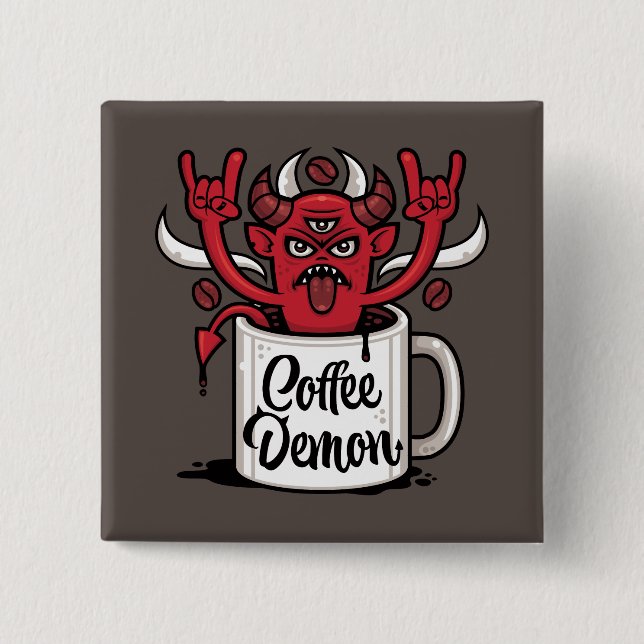 Kaffeedemon Button (Vorderseite)