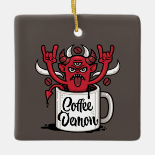 Kaffeedemon Keramikornament