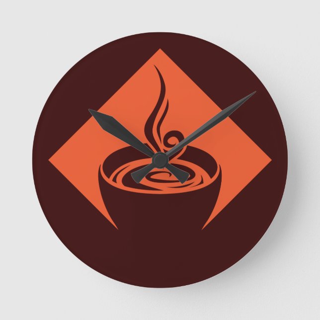 Kaffeediamant Runde Wanduhr (Vorderseite)