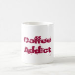 Kaffeedokument in Red Grunge Schriftart Tasse<br><div class="desc">Kaffee Addict geschrieben in einem roten Grunge Schriftart.</div>