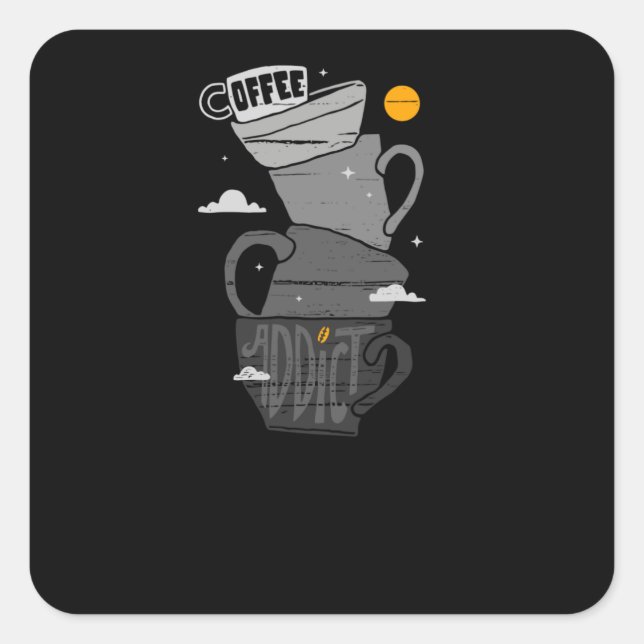 Kaffeedokument Quadratischer Aufkleber (Vorderseite)