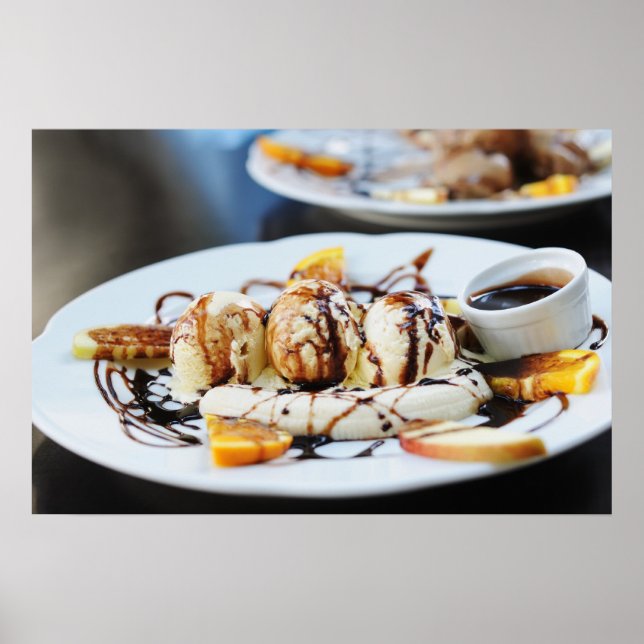 Kaffeeeis mit Schokoladensirup Poster (Vorne)