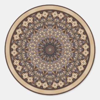 Kaffeefarben Abstrakt Mandala Runder Aufkleber
