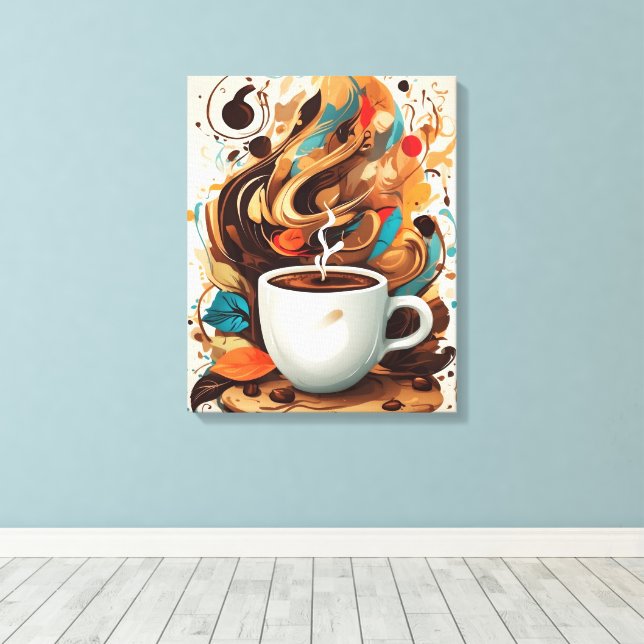 Kaffeefluss Art Leinwanddruck (Insitu (Holzboden))