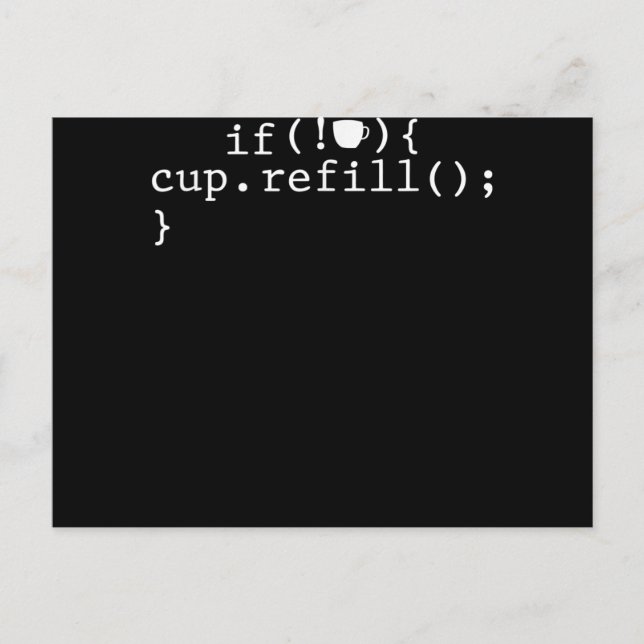 Kaffeefüllstands-Intelligente-Code-Software-Entwic Postkarte (Vorderseite)