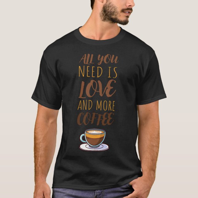 Kaffeegedankenkarikatur T-Shirt (Vorderseite)