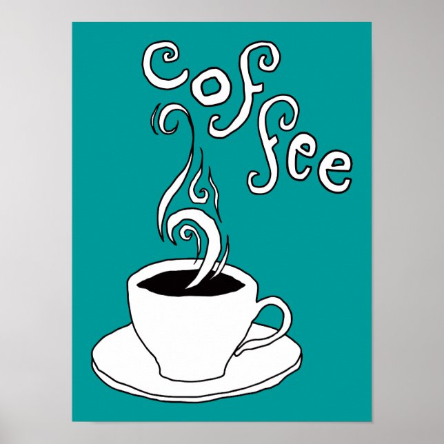 Kaffeegekritzel Poster (Vorne)