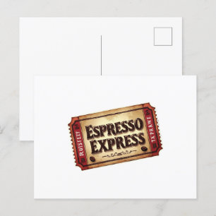 Kaffeegenuss-Chroniken: Retro-Kaffeestimmung Postkarte