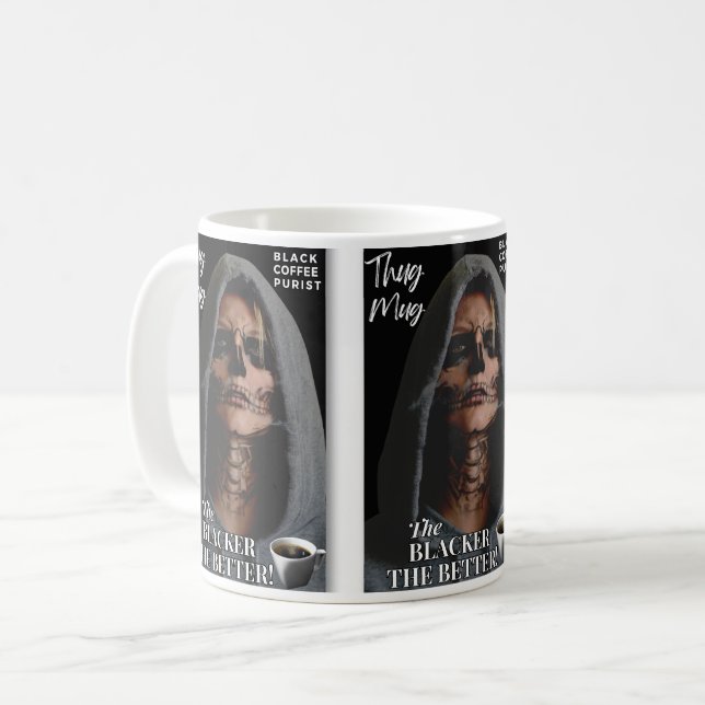 Kaffeegenuss - Schwarzer Kaffee immer am besten Kaffeetasse (Vorderseite Links)