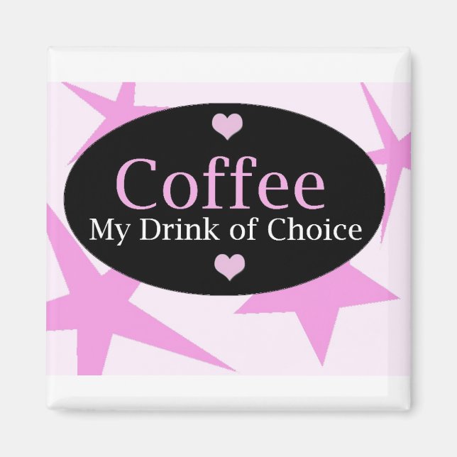 Kaffeegestaltung mit rosa Sternen Magnet (Vorne)