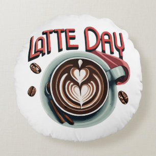 Kaffeegetränke Rundes Kissen