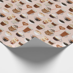 Kaffeegetränke und Desserts Muster Geschenkpapier