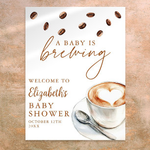 Kaffeehaus Babydusche Begrüßungszeichen Poster
