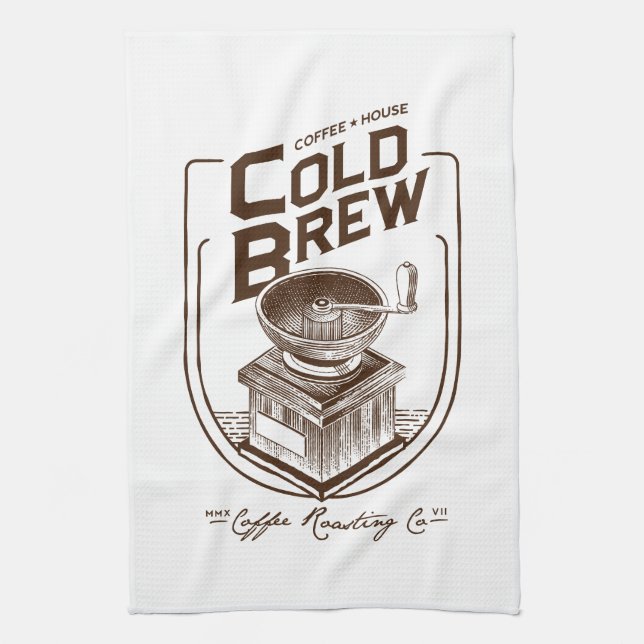 Kaffeehaus Cold Brew Kaffee Röstfirma Geschirrtuch (Vertikal)