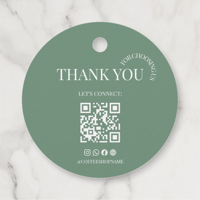 Kaffeehaus-Dankeschön-QR-Code-Geschenk-Anhänger Geschenkanhänger (Rückseite)