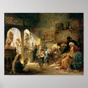 Kaffeehaus in Kairo, 1870er Poster