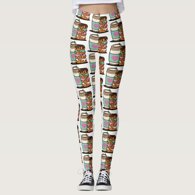 Kaffeehaus Liebhaber Leggings (Vorderseite)