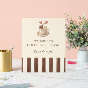Kaffeehaus-Personalisiertes Willkommensschild Acrylschild